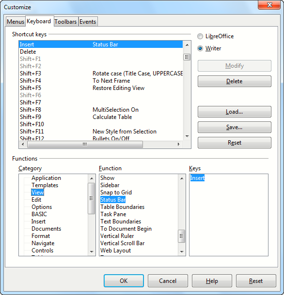 Customize Keyboard Dialogue Customize Keyboard Dialogue