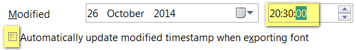 Manually setting the Time Stamp for Date Modified in FontCreator