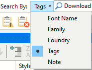 Open the drop list to select the Search type